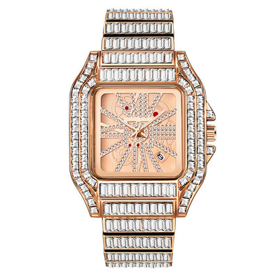 Reloj de Cuarzo Hip Hop con Diamantes Completos y Carátula Grande para Hombre - Image 5