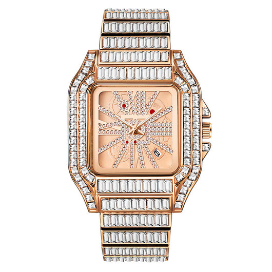 Reloj de Cuarzo Hip Hop con Diamantes Completos y Carátula Grande para Hombre - Image 5