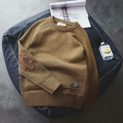 Suéter Retro Japonés de Color Sólido Estilo Coreano para Hombre - Image 5