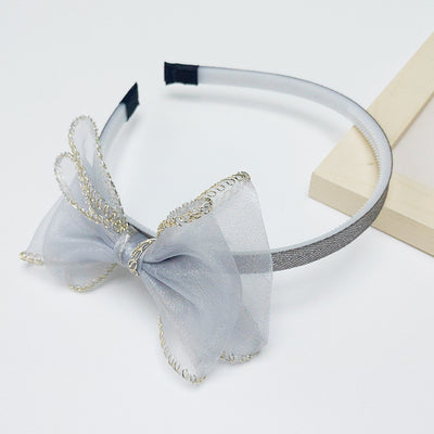 Diadema Infantil de Malla con Borde Dorado y Moño - Image 15