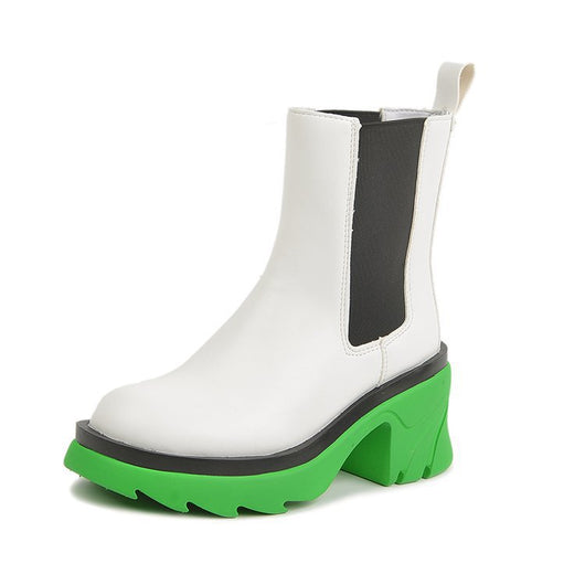 Botas Martin de Tacón Grueso Estilo Casual con Malla - Diseño Trendy - Image 3