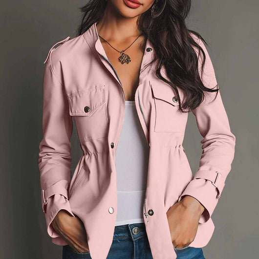 Chaqueta Cortavientos Entallada con Bolsillos para Mujer - Image 4