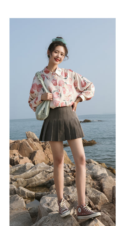 Blusa Retro Estilo Hong Kong con Flores - Manga Larga en Chifón - Image 12