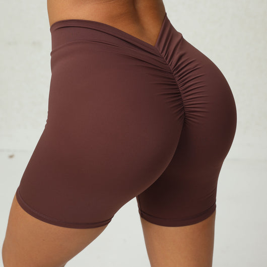Shorts de Yoga Ajustados con Espalda Descubierta en V