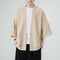 Cardigan de Algodón y Lino para Hombre con Mangas 3/4