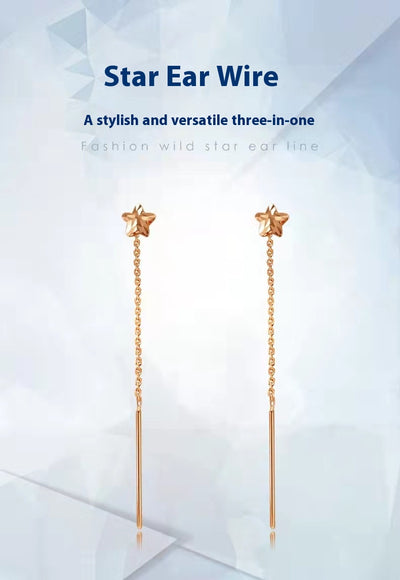 Aretes Línea Estrella en Oro 18K Au750 Chapados - Image 15