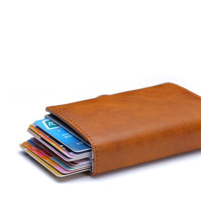 Cartera Minimalista de Cuero y Metal para Tarjetas Bancarias - Image 6