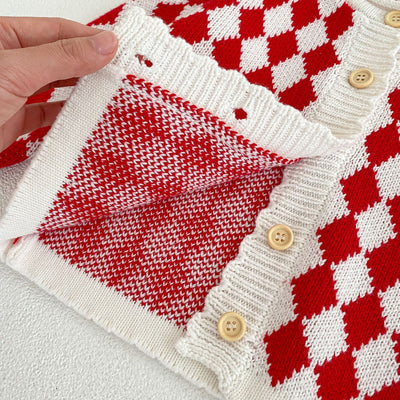 Suéter Abrigo Tejido de Algodón para Bebé con Patrón Rombo - Image 15