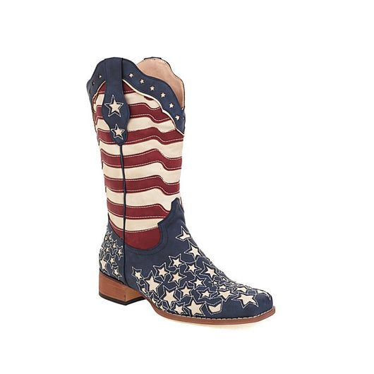 Botas Medianas Bicolor con Tacón Bajo para Mujer - Image 2