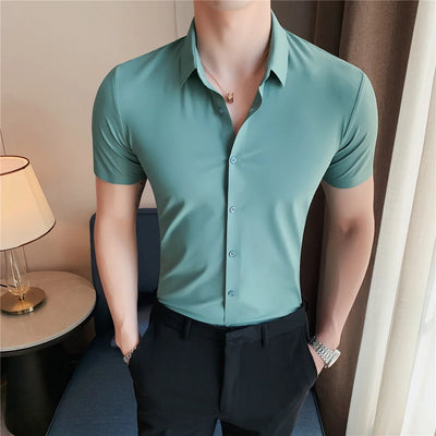 Camisa Deportiva Elástica de Manga Corta para Hombre - Image 33