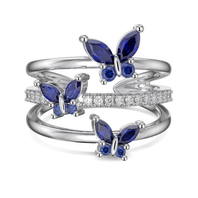 Anillo de Plata Abierto con Circonita Ojo de Caballo para Mujer - Image 3