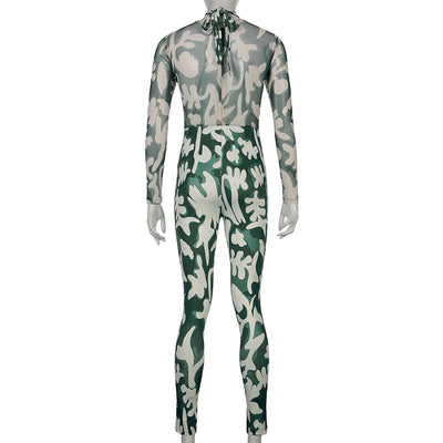 Jumpsuit Estampado para Mujer con Cuello Halter y Fruncido - Image 6