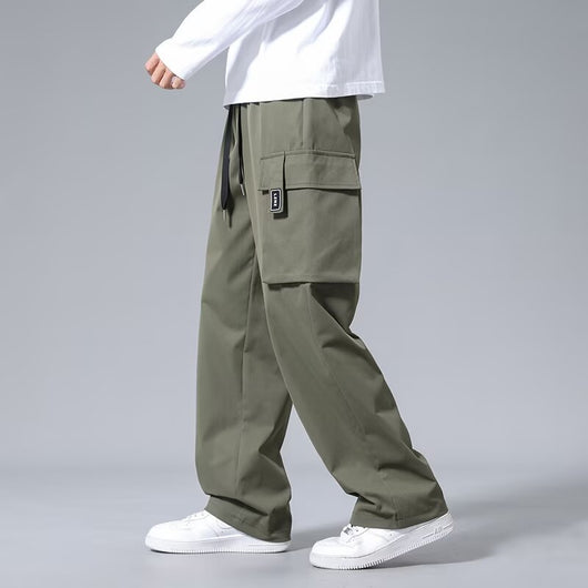 Pantalones Cargo Rectos para Niños con Bolsillos Amplios y Cordón Ajustable - Image 4