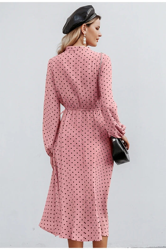 Vestido Rosa con Lunares para Mujer - Image 3