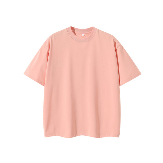 Moss green short-sleeve cotton t-shirt with a crew neck and a relaxed, oversized fit. - Image 7