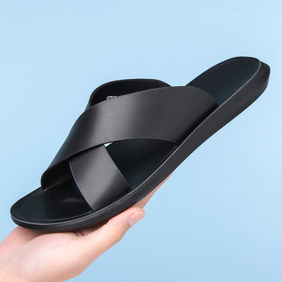 Pantuflas Casuales de Cuero para Hombre - Comodidad de Verano - Image 5
