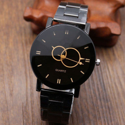 Reloj de Acero Negro con Correa de Acero