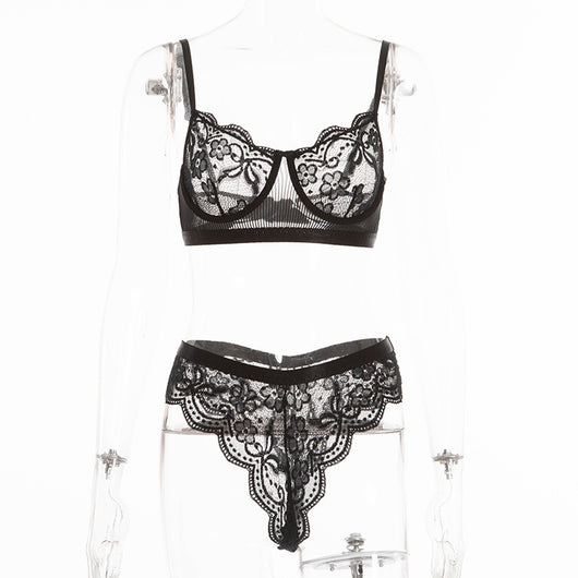 Conjunto de Lencería Sensual con Encaje y Fruncidos - Image 9