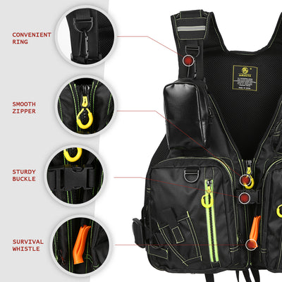 Chaleco Salvavidas de Pesca Impermeable con Bolsillos Desmontables para Adultos - Image 9