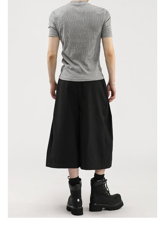 Pantalones Cortos de Vestir con Pliegues y Caída Ancha para Hombre - Image 23
