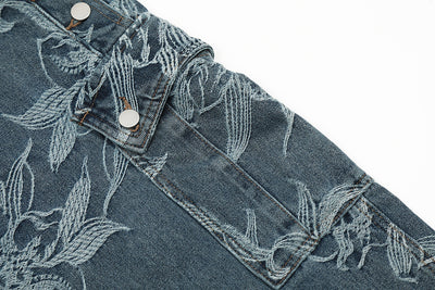 Pantalón Denim con Tirantes y Estampado Floral para Hombre - Image 14