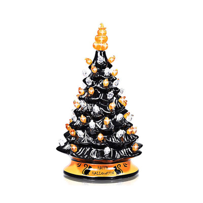 Árbol de Cerámica Halloween con Luz LED a Batería - Image 2
