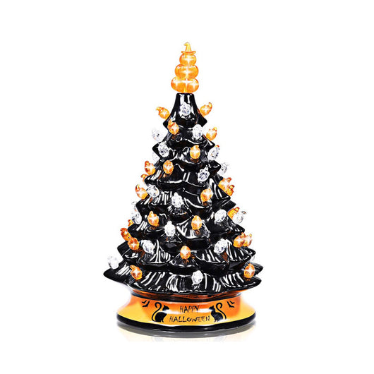Árbol de Cerámica Halloween con Luz LED a Batería - Image 2