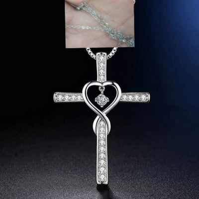 Collar Colgante Cruz Cristiana Fe y Amor Infinito con Piedra de Nacimiento - Image 27