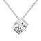 Square diamond pendant Pendant with chain Plateado