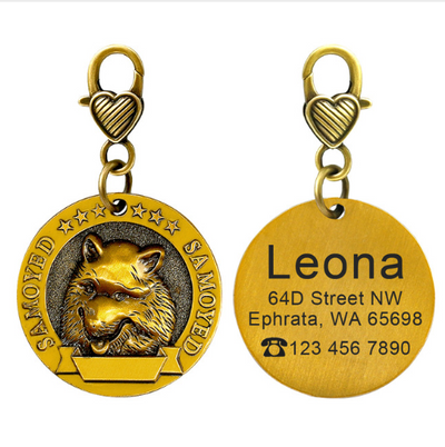 Placa de Identidad Personalizada para Perros - Grabado Personalizado Antimaterial Bronce - Image 16