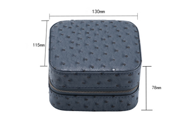 Estuche Portátil para Reloj en Cuero de Avestruz con Cierre y Asa de Viaje - Image 7