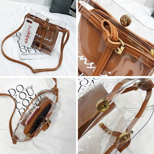 Bolsa Transparente con Estampado de Letras y Diseño Materno - Image 3
