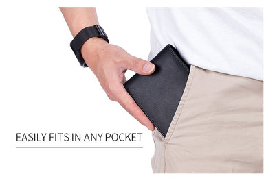 Billetera Trifold de Cuero Genuino para Hombre - Multifuncional - Image 20