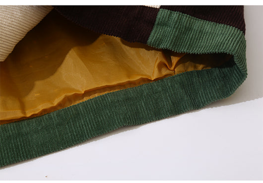 Chaqueta Corduroy Retro Japonesa con Cuello Muñeca y Costuras Contrastadas - Image 14
