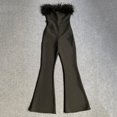 Jumpsuit Elegante con Detalle de Plumas y Diseño Ceñido - Image 14