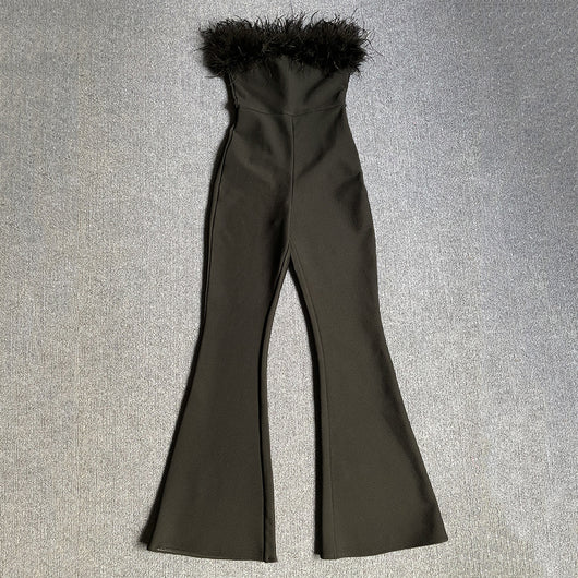 Jumpsuit Elegante con Detalle de Plumas y Diseño Ceñido - Image 14