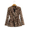 Blazer de Mujer con Estampado de Leopardo y Cinturón