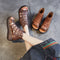 Sandalias Plataforma de Cuero con Tacón Cuña para Mujer