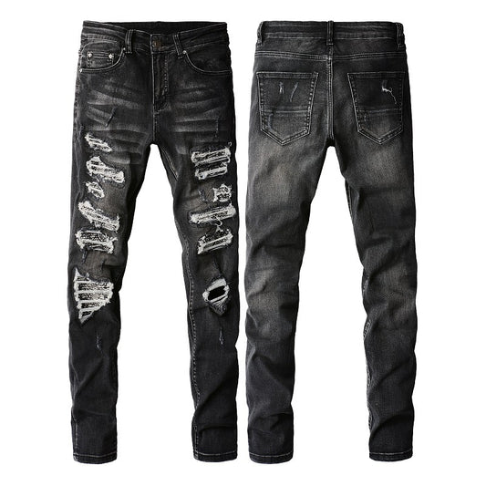 Jeans Skinny con Parche Smocking - Diseño Urbano Moderno