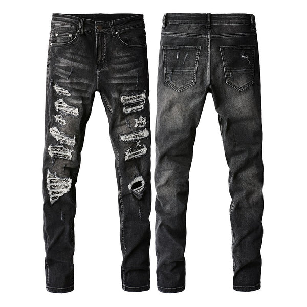 Jeans Skinny con Parche Smocking - Diseño Urbano Moderno