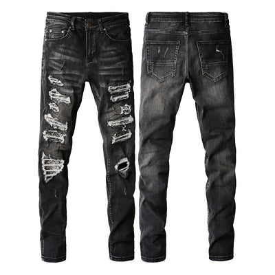 Jeans Skinny con Parche Smocking - Diseño Urbano Moderno
