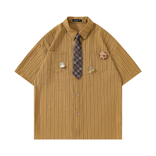 Camisa de Rayas Verticales Manga Corta para Hombre - Image 2