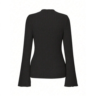 Blusa Manga Larga Cuello Redondo Rayas Texturizadas Ajuste Slim - Image 5