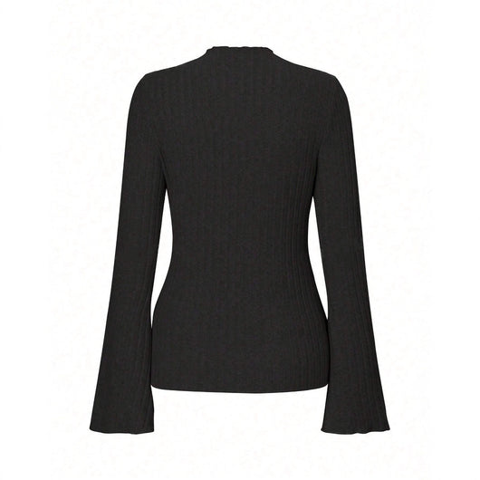 Blusa Manga Larga Cuello Redondo Rayas Texturizadas Ajuste Slim - Image 5