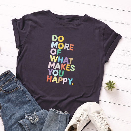 Camiseta Suelta de Cuello Redondo con Letras para Mujer - Image 12