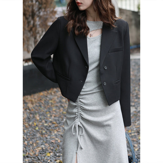 Blazer Corto Casual para Mujer - Estilo Universitario Talla S