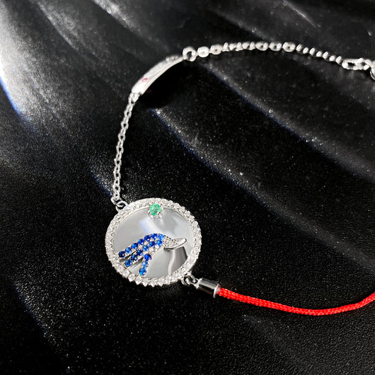 Pulsera Plata S925 Constelación Acuario Esmeralda Minimalista - Image 12