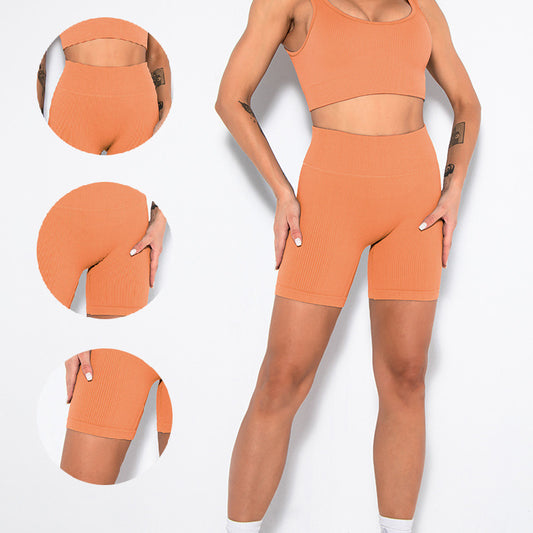 Shorts de Yoga Unicolor Plus - Pantalones Fitness de Alto Estiramiento