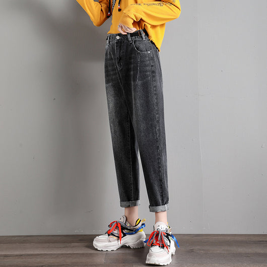 Pantalones Harem de Cintura Alta Estilo Coreano - Corte Suelto y Elegante - Image 9