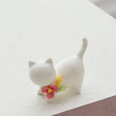 Juego de Ceremonia de Té Felino en Cerámica - Image 5